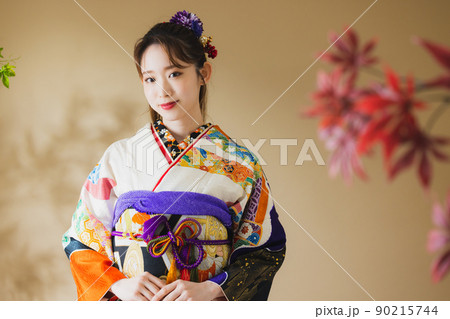 振袖　黒　熨斗文様 90215744