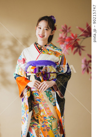 振袖　黒　熨斗文様 90215747