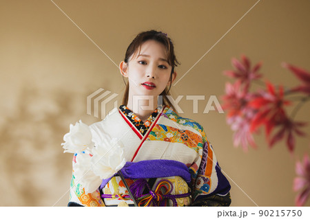 振袖　黒　熨斗文様 90215750