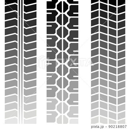 自動車が走行したタイヤのトレッドパターン 90218807