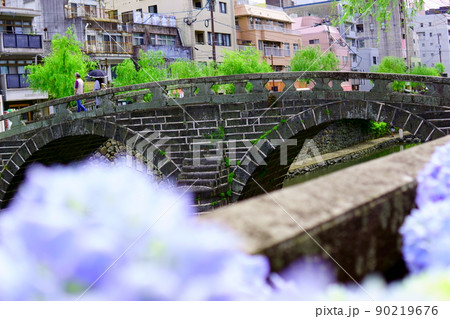 眼鏡橋の紫陽花 眼鏡橋の紫陽花 90219676
