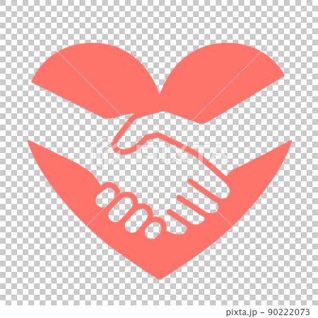Heart and handshake icon 90222073