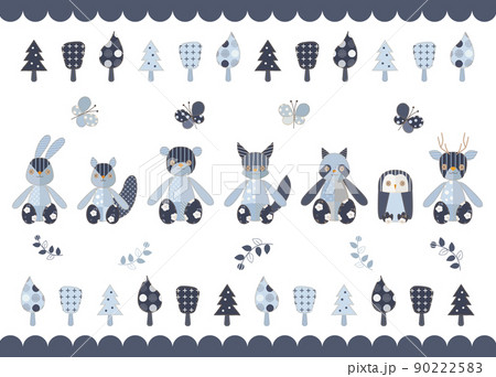 デニム素材のぬいぐるみセット デニム素材のぬいぐるみセット 90222583