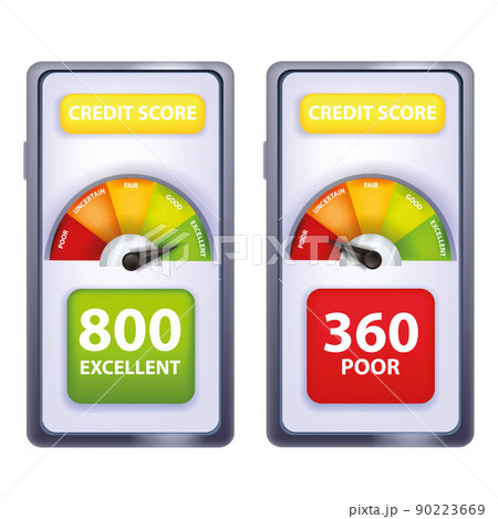 Credit score vector meter app concept, smartphone screen, personal finance business rating. Credit score vector meter app concept, smartphone screen, personal finance business rating. 90223669