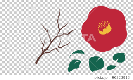 Japanese style camellia illustration material set with the image of liquid animation Japanese style camellia illustration material set with the image of liquid animation 90223913