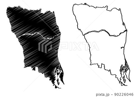 Nellore district (Andhra Pradesh State, Republic of India) map vector illustration, scribble sketch Sri Potti Sriramulu Nellore map.... 90226046