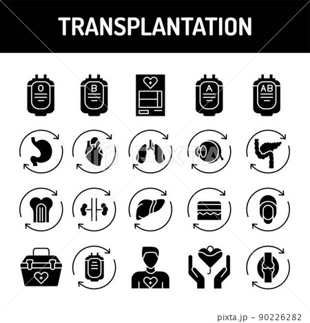 Transplantion line icons set. Isolated vector element. Transplantion line icons set. Isolated vector element. 90226282