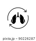 Lung transplant line icon. Isolated vector element. 90226287