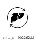 Liver transplant line icon. Isolated vector element. 90226288
