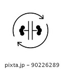 Kidneys transplant line icon. Isolated vector element. 90226289