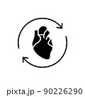 Heart transplant line icon. Isolated vector element. 90226290