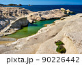 Famous Sarakiniko beach on Milos island in Greece 90226442