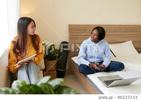 Teenage Girls Studying Together 90227233