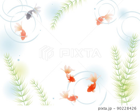 金魚と水草の背景フレーム 金魚と水草の背景フレーム 90228426