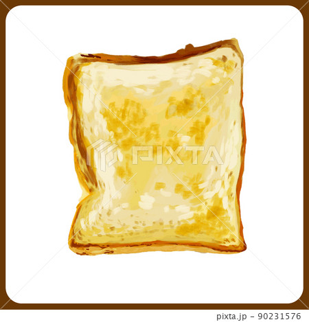 手描き厚塗り水彩のトーストイラストのイラスト素材 [90231576] - PIXTA