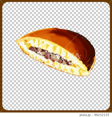 手描き厚塗り水彩のどらやき断面イラスト 90232135