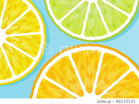 夏をイメージしたレモン・ライム・オレンジの柑橘系の背景(壁紙)素材 夏をイメージしたレモン・ライム・オレンジの柑橘系の背景(壁紙)素材 90233535