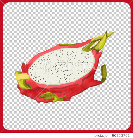 手繪厚水彩火龍果剖面圖 90233701