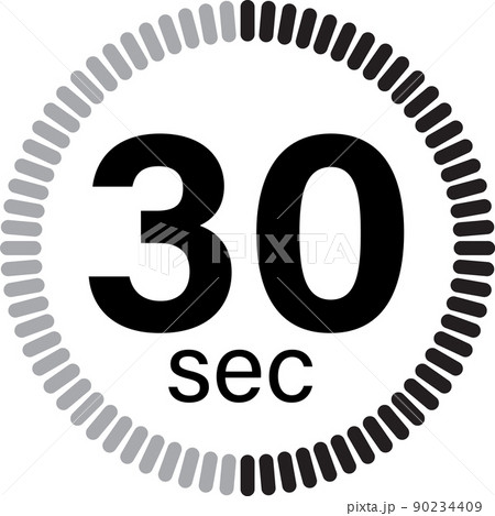 30 second timer clock icon on white background. 30 sec stopwatch icon countdown time digital stop chronometer sign. 30 second timer symbol. flat style. 30 second timer clock icon on white background. 30 sec stopwatch icon countdown time digital stop chronometer sign. 30 second timer symbol. flat style. 90234409