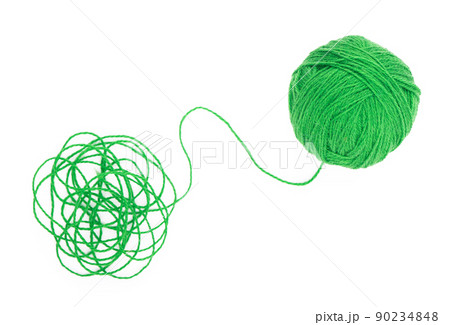 Ball of yarn on the white background Ball of yarn on the white background 90234848