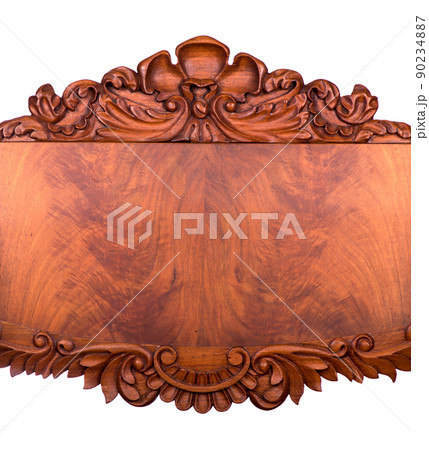 Carved pattern on wood, element of decor 90234887