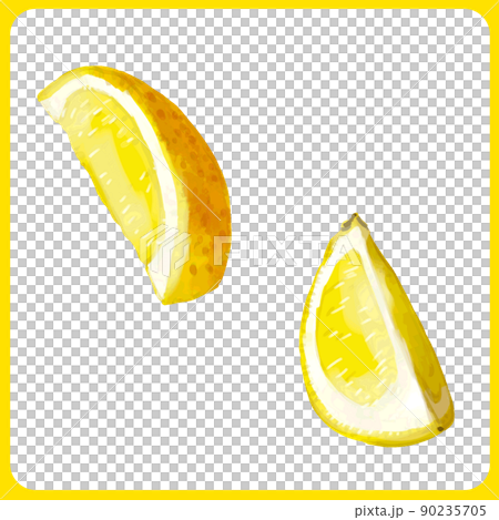 Hand-painted watercolor thick-painted comb-cut lemon illustration 2 90235705