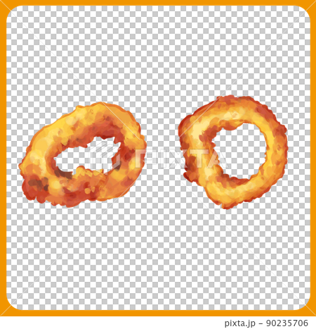 Hand-painted watercolor thick-painted squid ring illustration 2 90235706