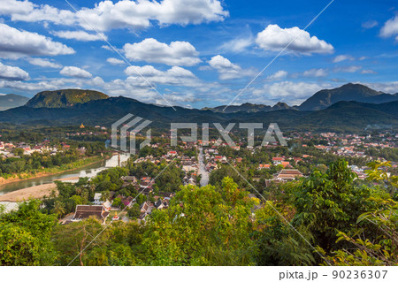 Viewpoint and beautiful landscape in luang prabang, Laos. 90236307