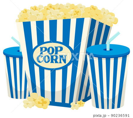 Popcorn box on white background Popcorn box on white background 90236591