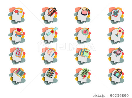 Brain and think icons set.mind or intelligence thin line style stock vector.think,iq,data,idea. Brain and think icons set.mind or intelligence thin line style stock vector.think,iq,data,idea. 90236890