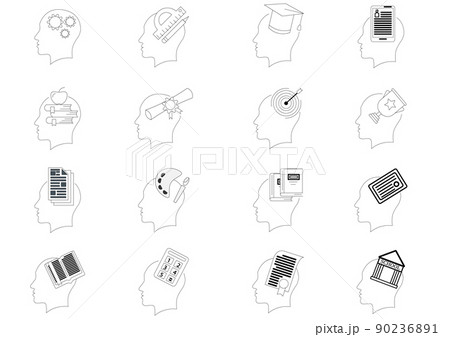 Brain and think icons set.mind or intelligence thin line style stock vector.think,iq,data,idea. Brain and think icons set.mind or intelligence thin line style stock vector.think,iq,data,idea. 90236891