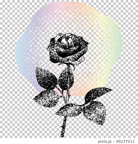 憧れと幻想 抽象イメージ 点で描いたバラのベクターイラスト 90237012