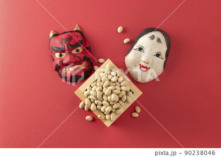 節分飾り　福豆　鬼　おたふく 90238046