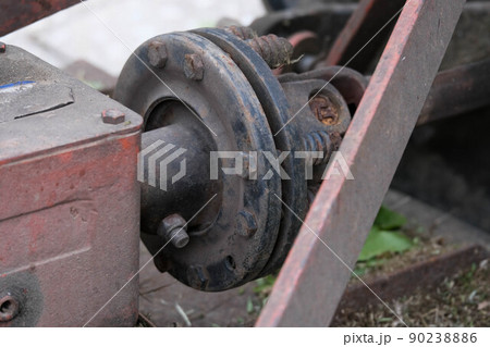 Corrosion and erosion of old truck axles. Corrosion and erosion of old truck axles. 90238886