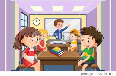 Student studying in the classroom Student studying in the classroom 90239101