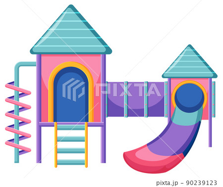 A children playground slide set on white background 90239123