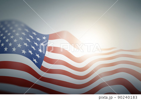 Illustration of american flag waving in the wind. Illustration of american flag waving in the wind. 90240183