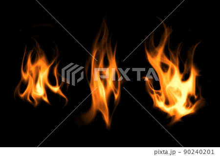 Fire flames on black background 90240201