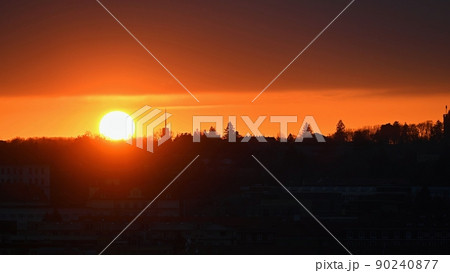 Sunset over the city. City of Brno - Czech Republic Sunset over the city. City of Brno - Czech Republic 90240877