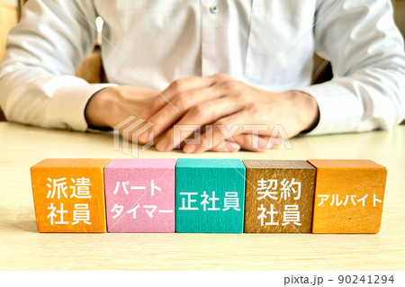 働き方を選ぶイメージ　正規と非正規雇用 90241294