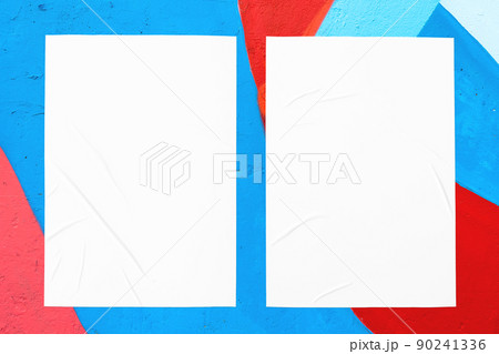colorful urban wall texture with two wrinkled glued poster templates colorful urban wall texture with two wrinkled glued poster templates 90241336