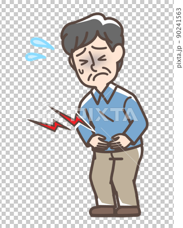 お腹が痛そうな男性 90241563