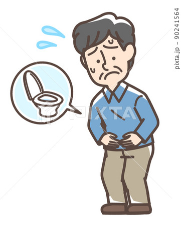 お腹が痛そうな男性 お腹が痛そうな男性 90241564