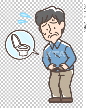 お腹が痛そうな男性 お腹が痛そうな男性 90241564