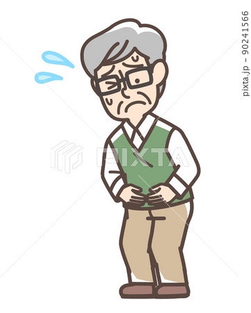 お腹が痛そうな男性 お腹が痛そうな男性 90241566