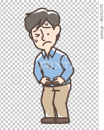 お腹が痛そうな男性 お腹が痛そうな男性 90241570