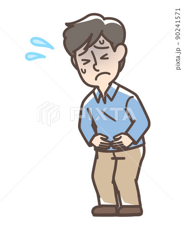 お腹が痛そうな男性 90241571