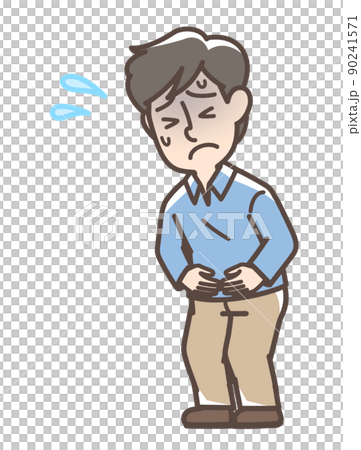 お腹が痛そうな男性 90241571