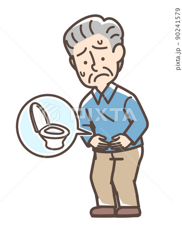 お腹が痛そうなおじいさん 90241579