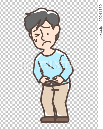 お腹が痛そうな男性 90241580